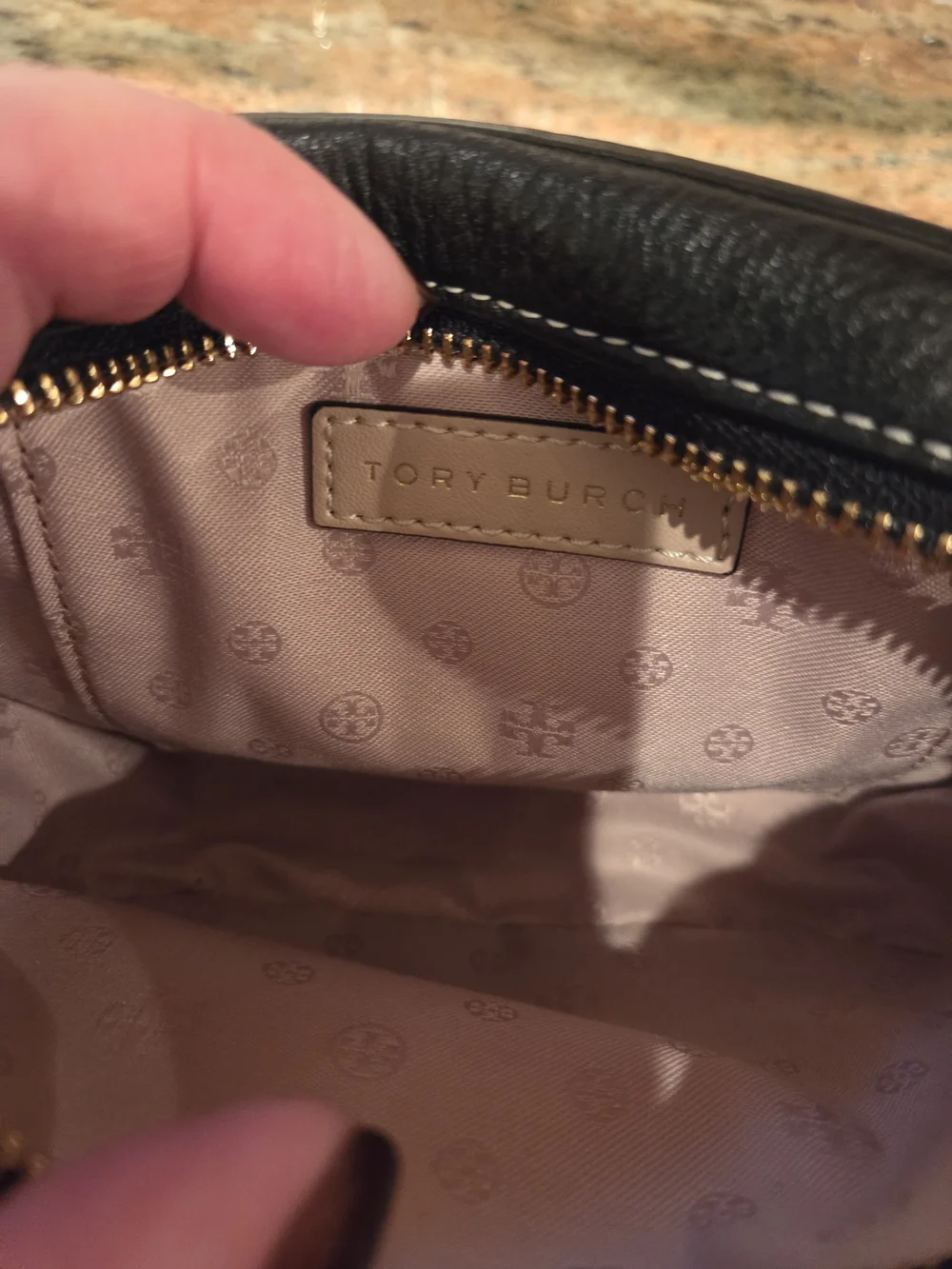 Tory Burch Black Leather Crossbody Bag with Card Holder